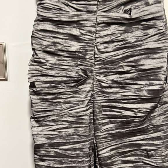 Silver off shoulder gown. Size 12. Only worn once. Used/Like New - Picture 4 of 4